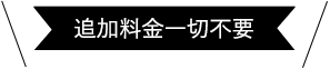 追加料金一切不要